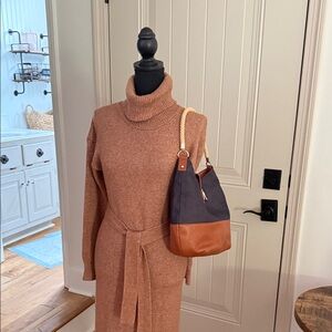 Talbots Denium  and Tan Shoulder Bag
